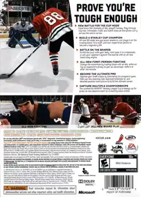 NHL 10 (USA) box cover back